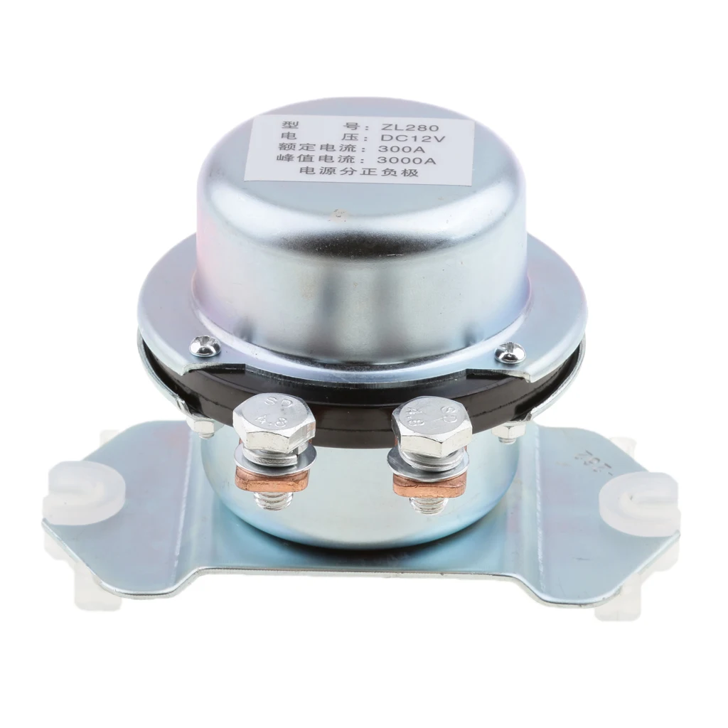 12V Powerful Solenoid Relay Battery Isolation Switch 300A Metal Continuous Duty for Vehicles