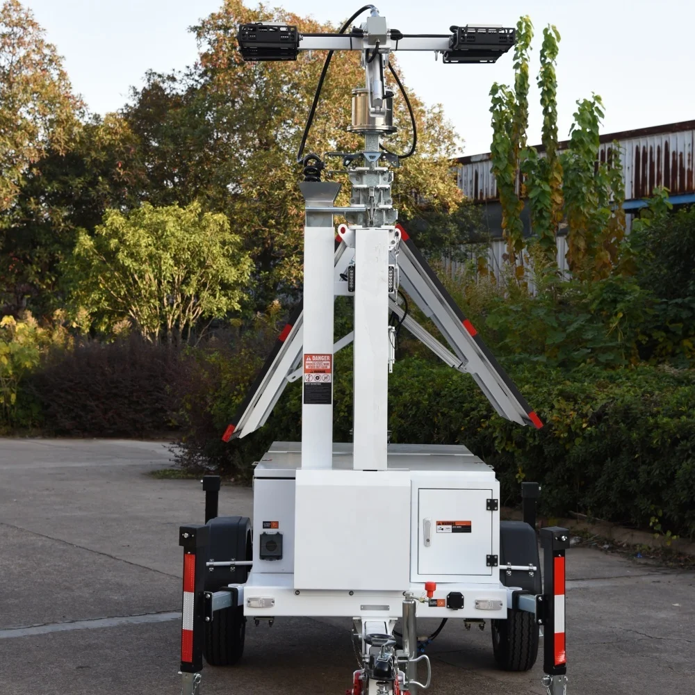 Portable LED Solar Light Tower with Battery Bank Mobile Emergency Lighting System for Mining Sites & Landscape DC Power Supply