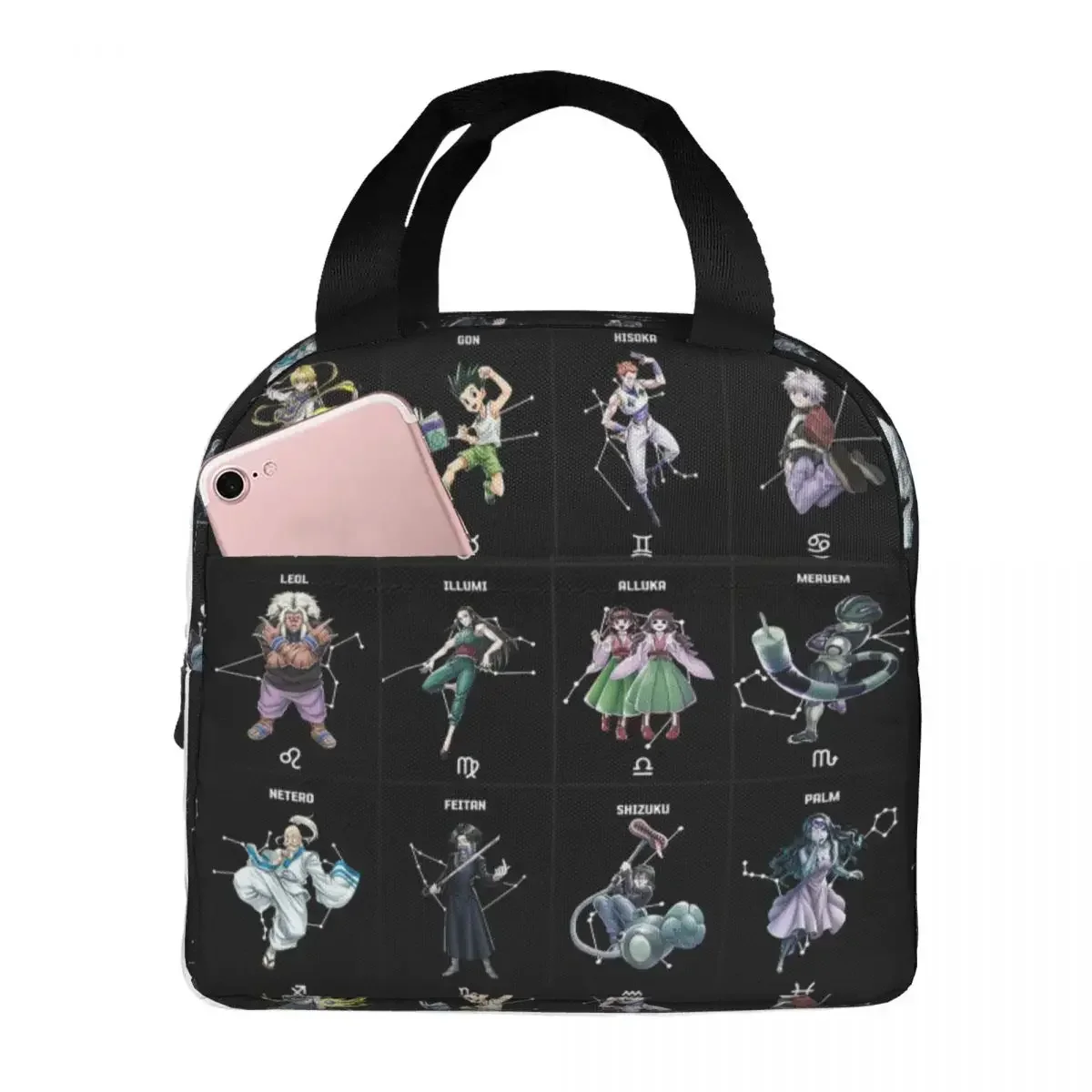 Anime Hunter X Hunter Insulated Lunch Bag for Kids School Cooler Thermal Food Box Tote Portable Lunch Boxes Container