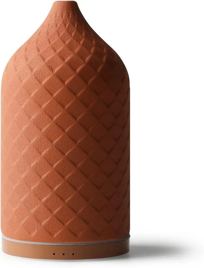 Ceramic Aromatherapy Diffuser for Essential Oils, 120ml Oil Diffuser with Waterless Auto-Off and 7 LED Lights