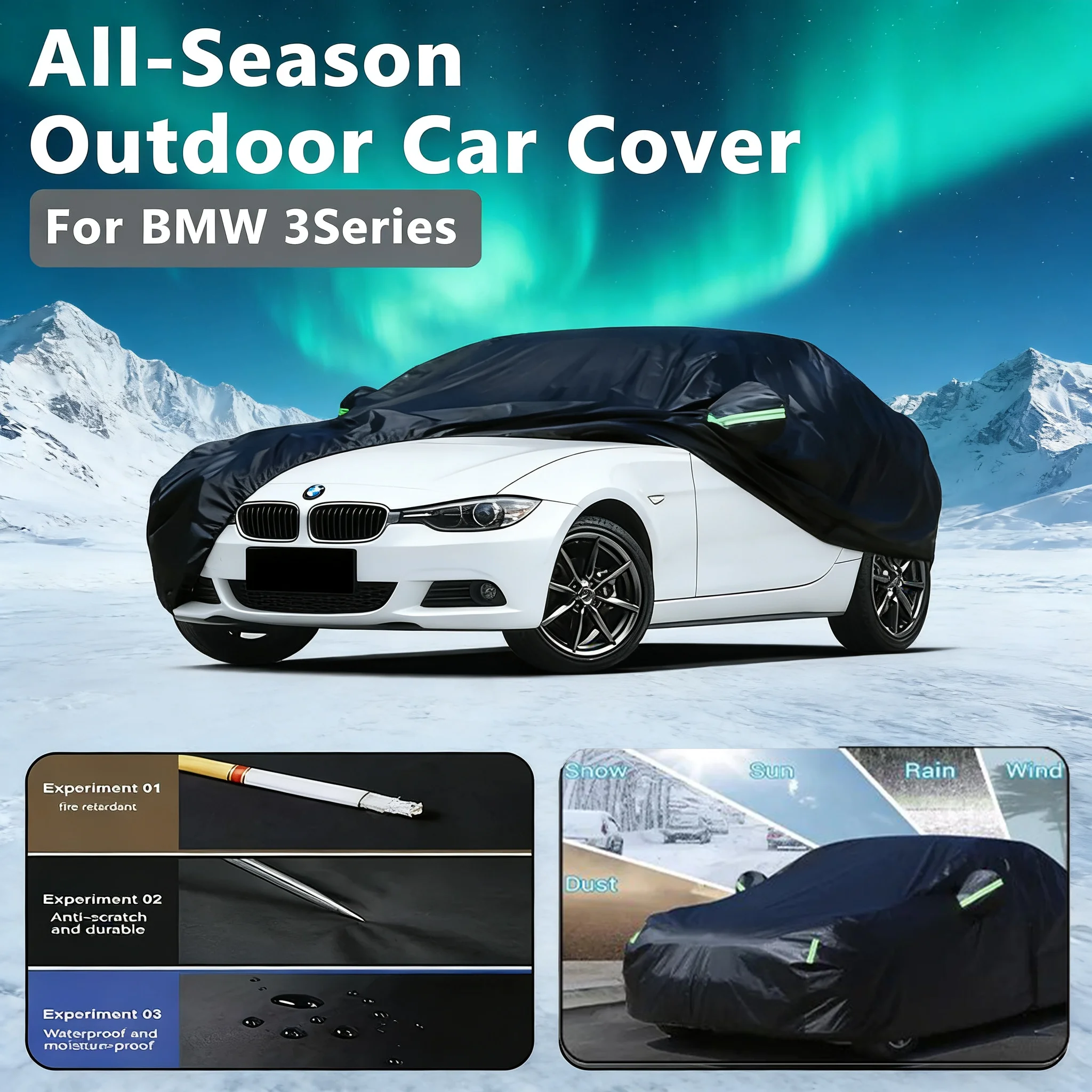 

Car Cover for BMW 3 Series - Outdoor Full Protection, All-Season Use Exterior Accessories, Waterproof Dustproof Heat-Resistant