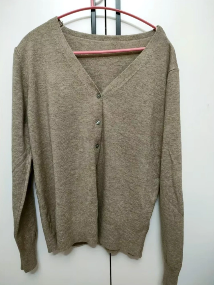 

Женские свитера, модный повседневный тонкий удобный дизайн, весенний винтажный шикарный кардиган, темпераментный эстетический однотонный трикотаж с v-образным вырезом