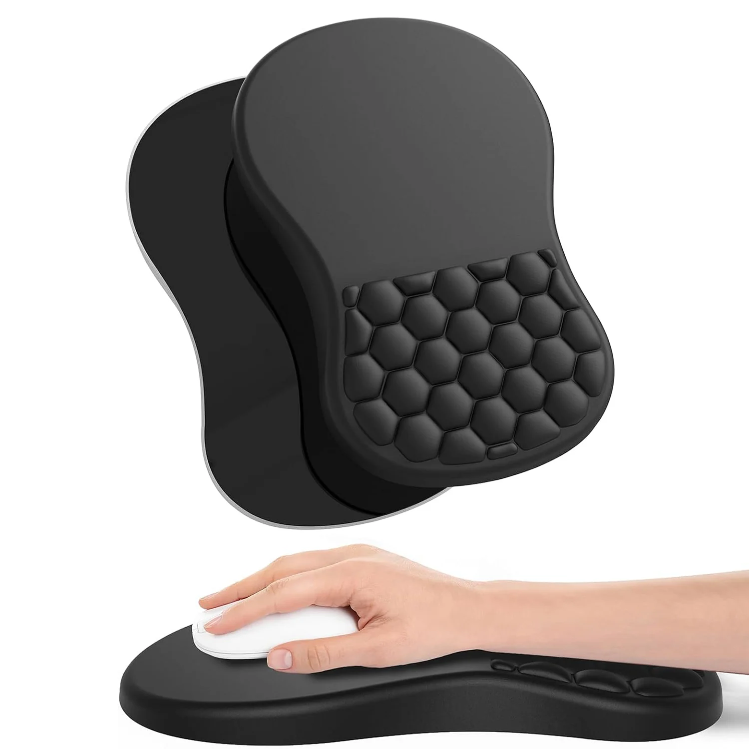 

Эргономичный коврик для мыши с поддержкой запястья, подушка из пены с эффектом памяти, дизайн массажных ударов, облегчение боли в запястном туннеле, офис и игры