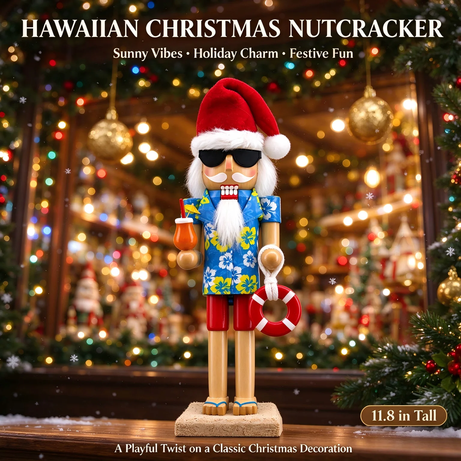 Wooden Nutcracker Thanksgiving Decor, Dinner Table Icebreaker Harvest Soldier with Pilgrim Turkey & Straw, Bold Fall Centerpiece That Commands the Room, Festive Mantle Collectible for Holiday Hosts