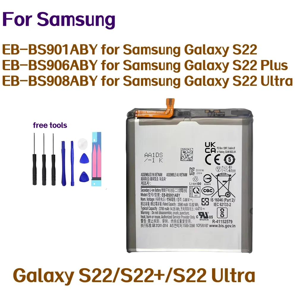 Genuine EB-BS906ABY EB-BS908ABY EB-BS901ABY For Samsung Galaxy S22 Plus S22 Ultra S901 S908B S906 Batteria Batteries+Tools