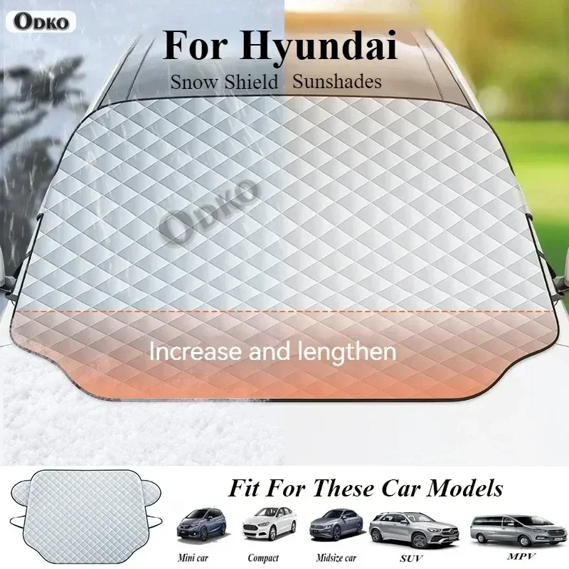 Car Front Windshield Sunshades Cover Winter Ice Frost Guard Waterproof Cover For Hyundai IONIQ 6 New Grand Prix GN7 Kona