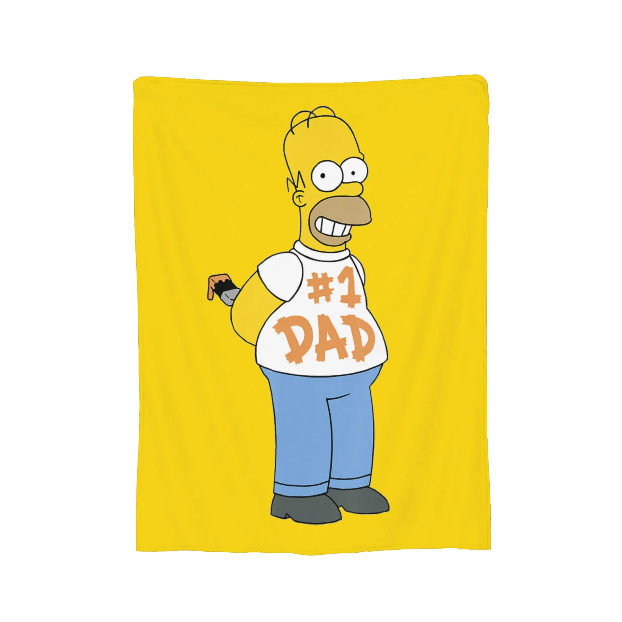 The Simpson Homer Number 1 Dad Blanket Coral Fleece Plush Autumn/Winter Warm Throw Blanket for Bed Travel Bedspreads