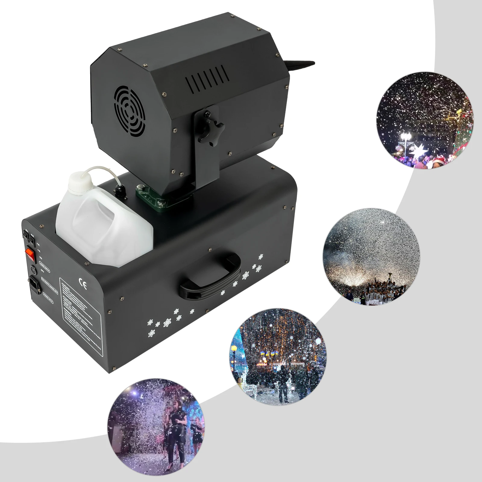 ماكينة تأثير الثلج بقدرة 2000 وات، نطاق الرش، ماكينة صنع الثلج المزيفة، ماكينات الثلج، تغليف صندوق الهواء للحفلات #3