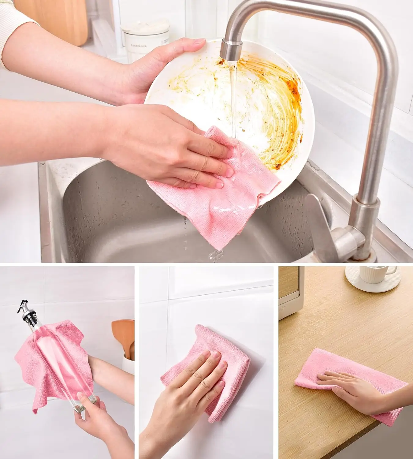 20/50 pcs Reusable Microfiber Cleaning Cloths Kitchen Towels Multi Sided Household Cloths Towel Roll Rag Cleaning Tissue for Car