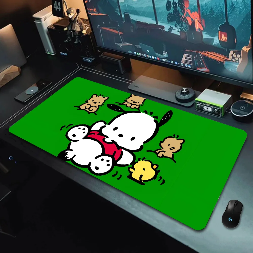 Cartoon Cute P-Pochacco Kawaii Anime Mousepad Large Gaming Mouse Pad LockEdge Thickened Computer Keyboard Table Desk Mat