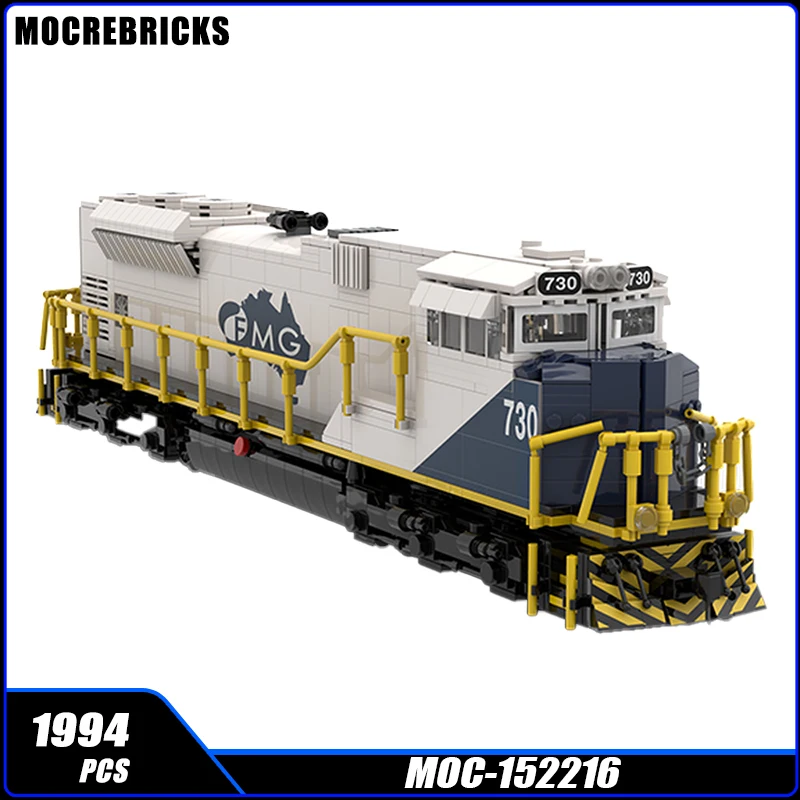 Urban Transportation Series Fortescue Metals Group FMG SD70ACE MOC Building Blocks  Model Bricks Display Creative Children Toys