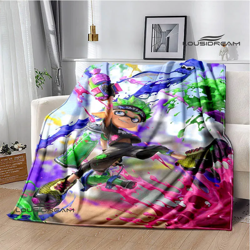 3D Cartoon game Splatoon printed blankets Picnic blanket Warm Flannel blankets Home bed linings blankets for beds Birthday Gift