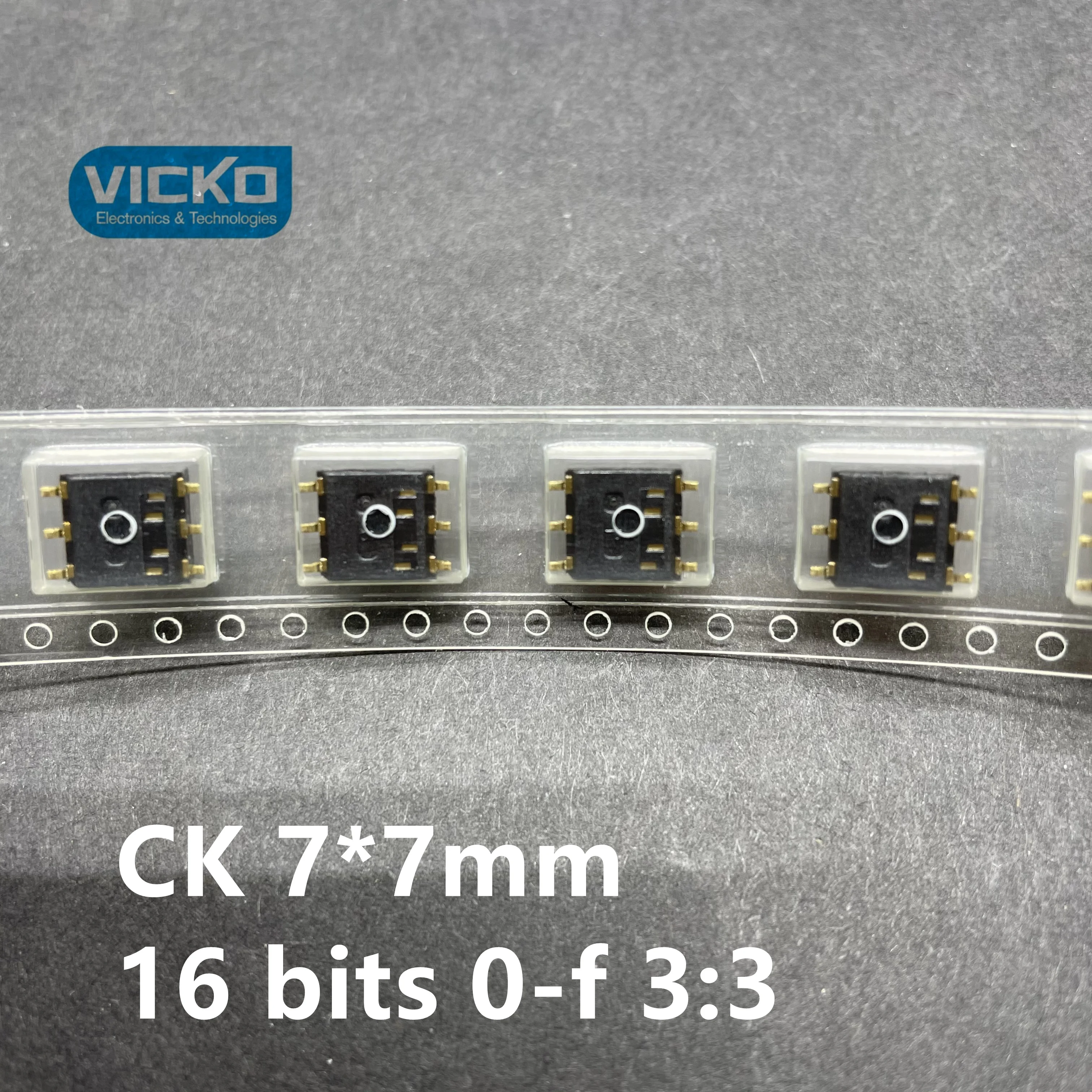 Import American  patch digital rotary switch CK 7*7mm rotary encoder coding switch 16 bits 0-f 3:3 green