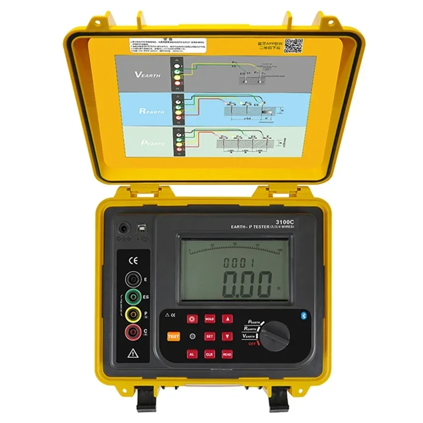 ETCR3100C Digital Earth Resistance Meter 30kΩ Soil Resistivity Tester IP65 Protection Grounding Voltage AC 600V