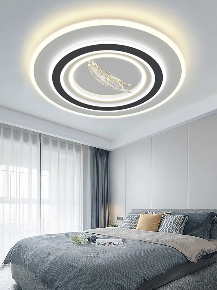 Modern Home Feather Decoration Living Room Dining Room Bedroom Study Ceiling Light 110V 220V 127V Household Lighting Fixtures