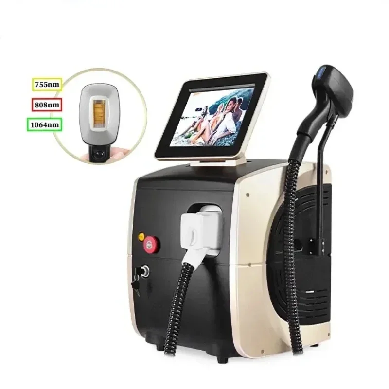 

2024 Newest Portable 3 Waves 755nm 808nm 1064nm Diode Laser 808 Painless Hair Removal Machine For Face and Body