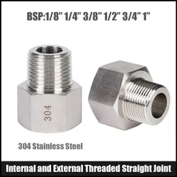 304 Stainless Steel Pipe Fitting Connector Adapter Metric to BSP 1/8