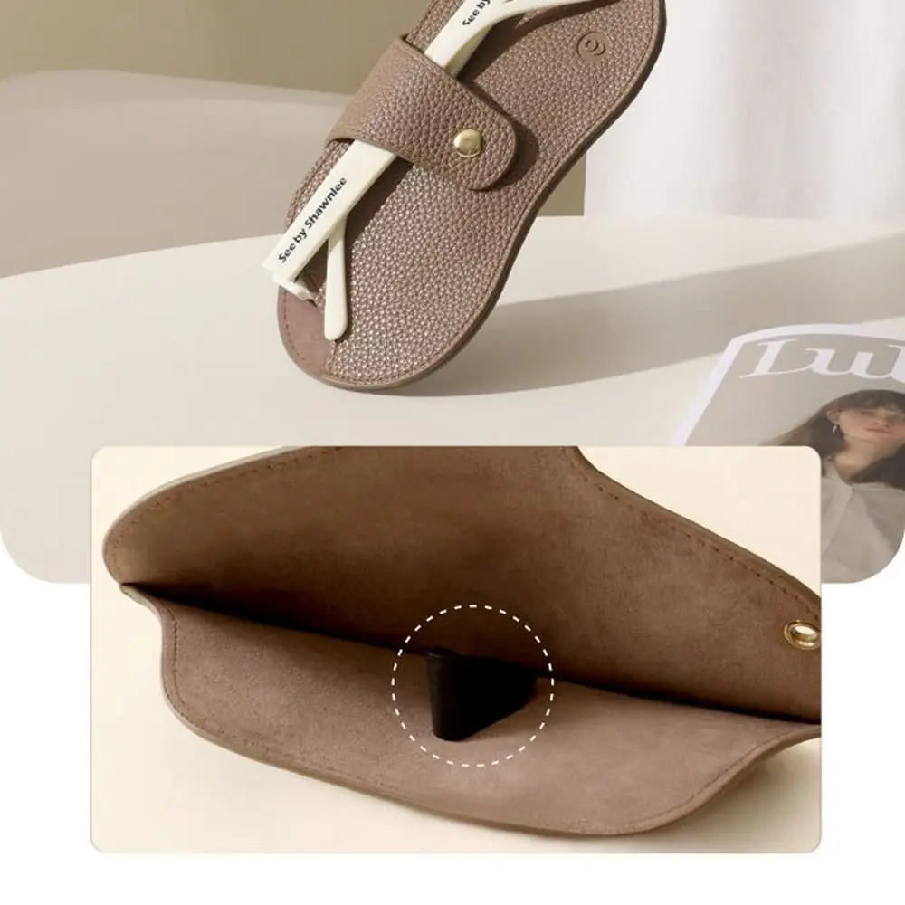 サングラスポーチ Pu レザーメガネバッグ眼鏡プロテクターケースストラップペンダントメガネ収納袋メガネクリップ