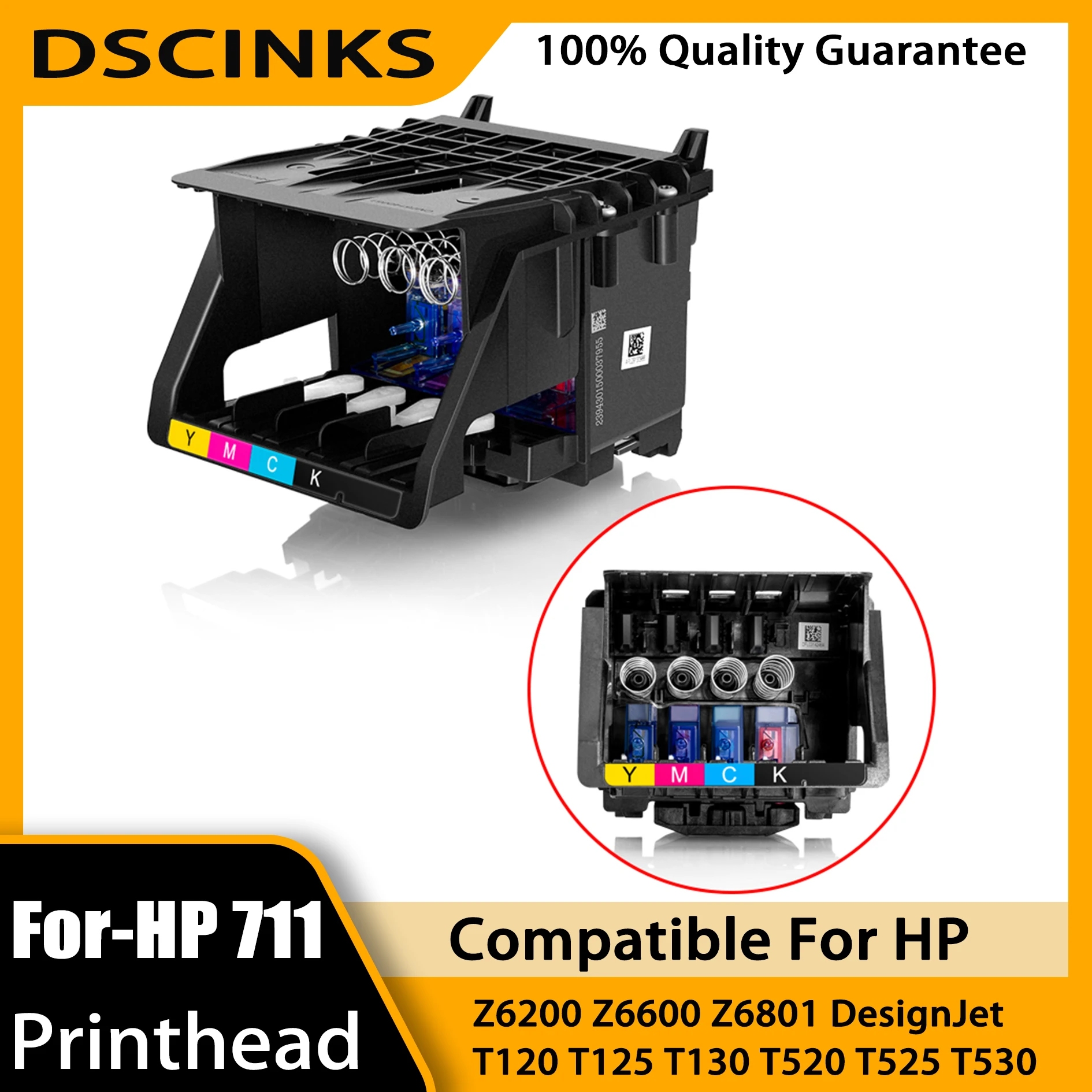 For HP 711 C1Q10A Printhead Replacement For HP DesignJet T530 T525 T520 T130 T125 T120 T100 Large Format Plotter Printers