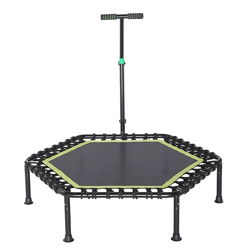 

Adult Indoor Jumping Rebounder Gymnastic Fitness Mini Hexagon Trampoline with Handle