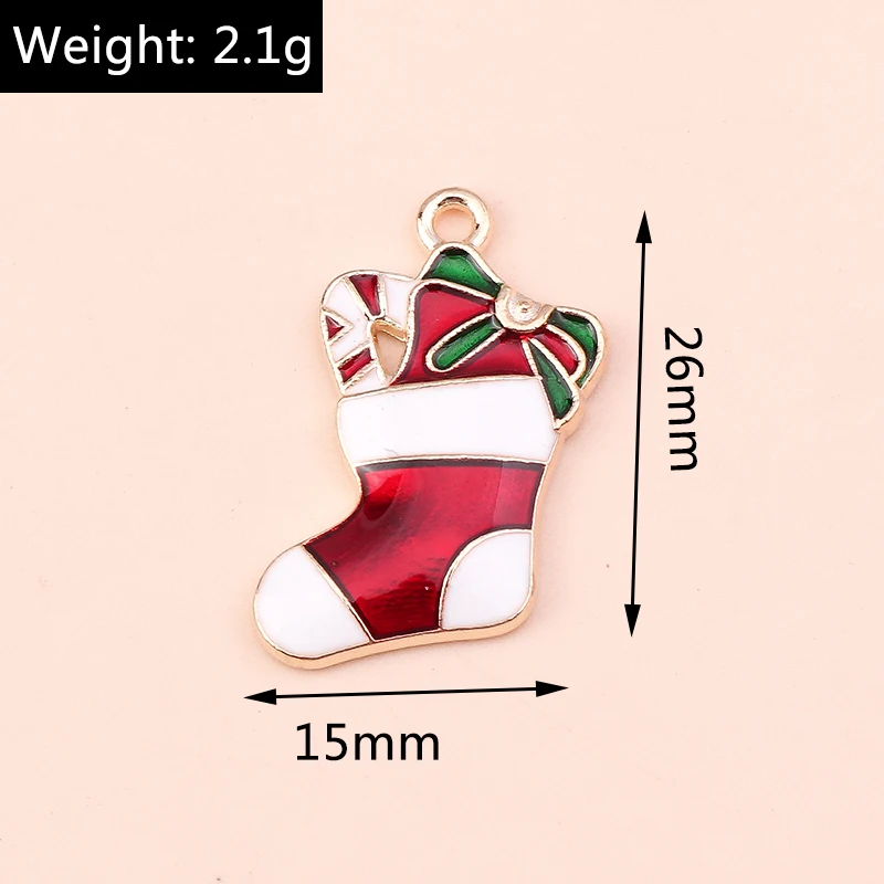 10 Stück Mix süße Weihnachtsmann Charms Emaille Weihnachten Schneemann Stiefel Charms Anhänger für Schmuckherstellung DIY Ohrringe Halskette Geschenke – Detail 20