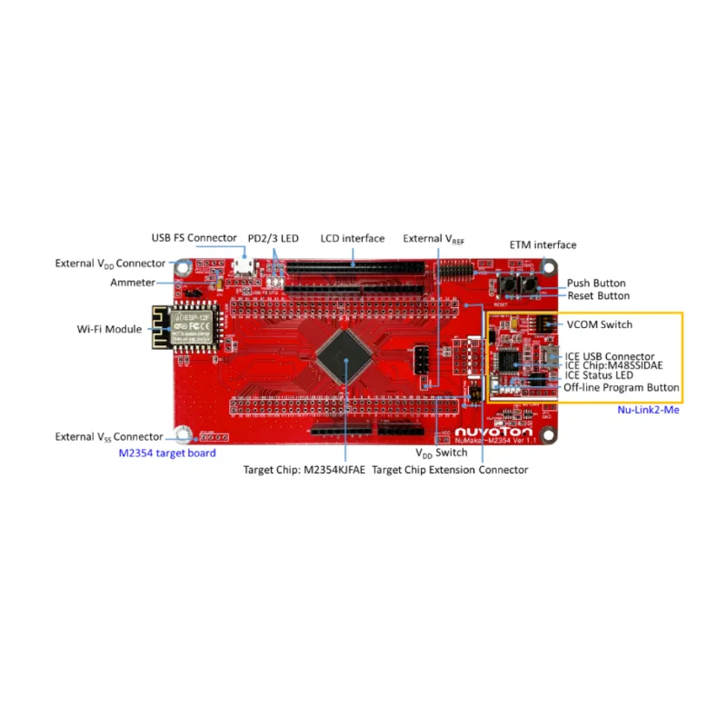 TopElec NuMaker-M2354 Development Board For Embedded Learning & Microcontroller Application Development