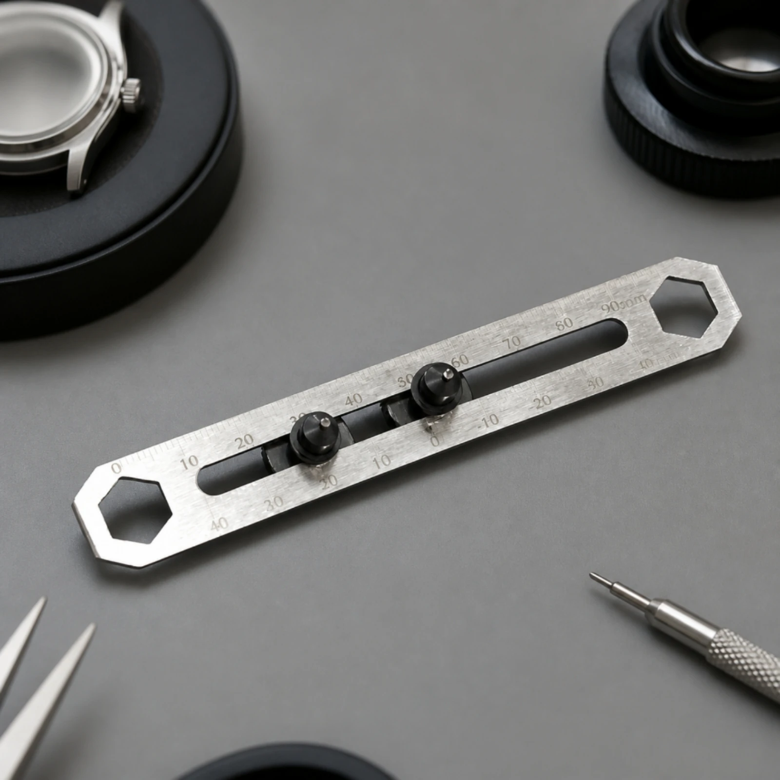 Watch Case Opener Easy to Use Stainless Steel Watch Opener with Adjustable Prongs Screw Case Remover Tool Compact Portable