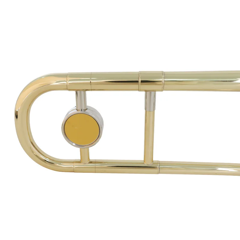 Lacquered gold trombone, wind music beginner, grade test, domestic