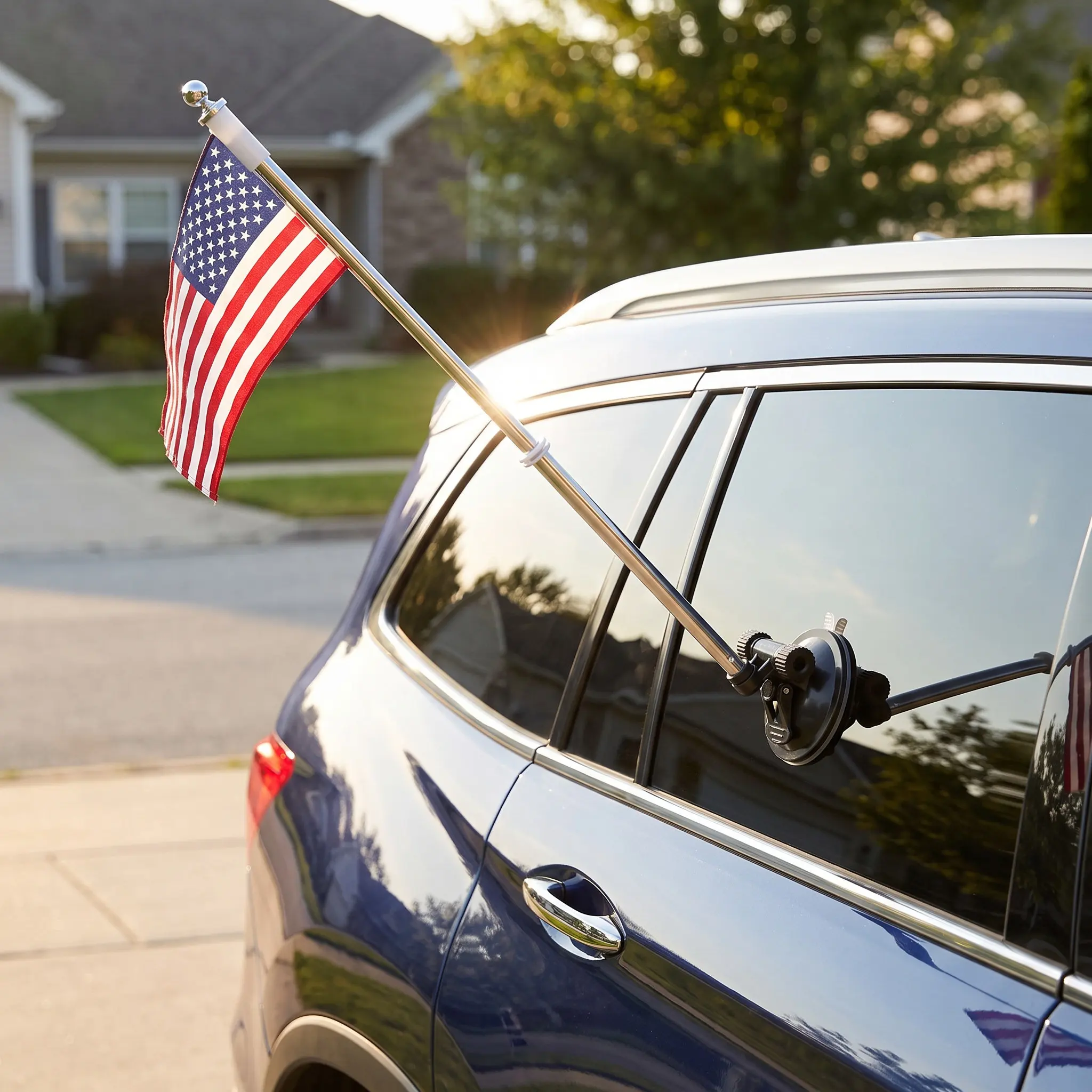 Car Suction Cup Flag Mount Side Window Pole Rod Display Flagpole Flags Holder Base