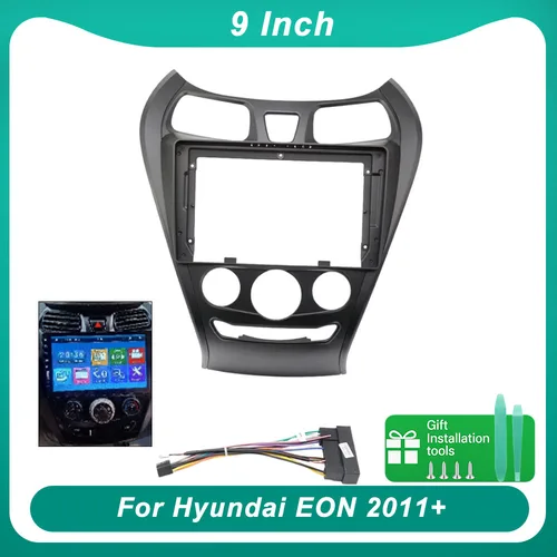 Imagen 1 del producto Fascia de Radio de coche de 9 pulgadas para Hyundai EON 2011 + DVD estéreo Kit de molduras de tablero Panel de marco bisel de instalación de navegación GPS