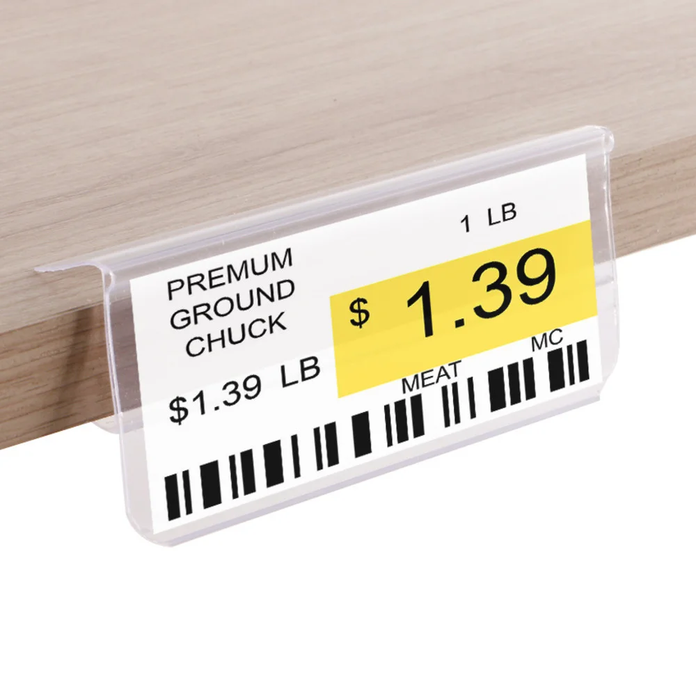 4x8mm Store Channel Edge Clip Label Holders For Wooden Racks Price Tag Display With Thickness 20-25mm Gripper