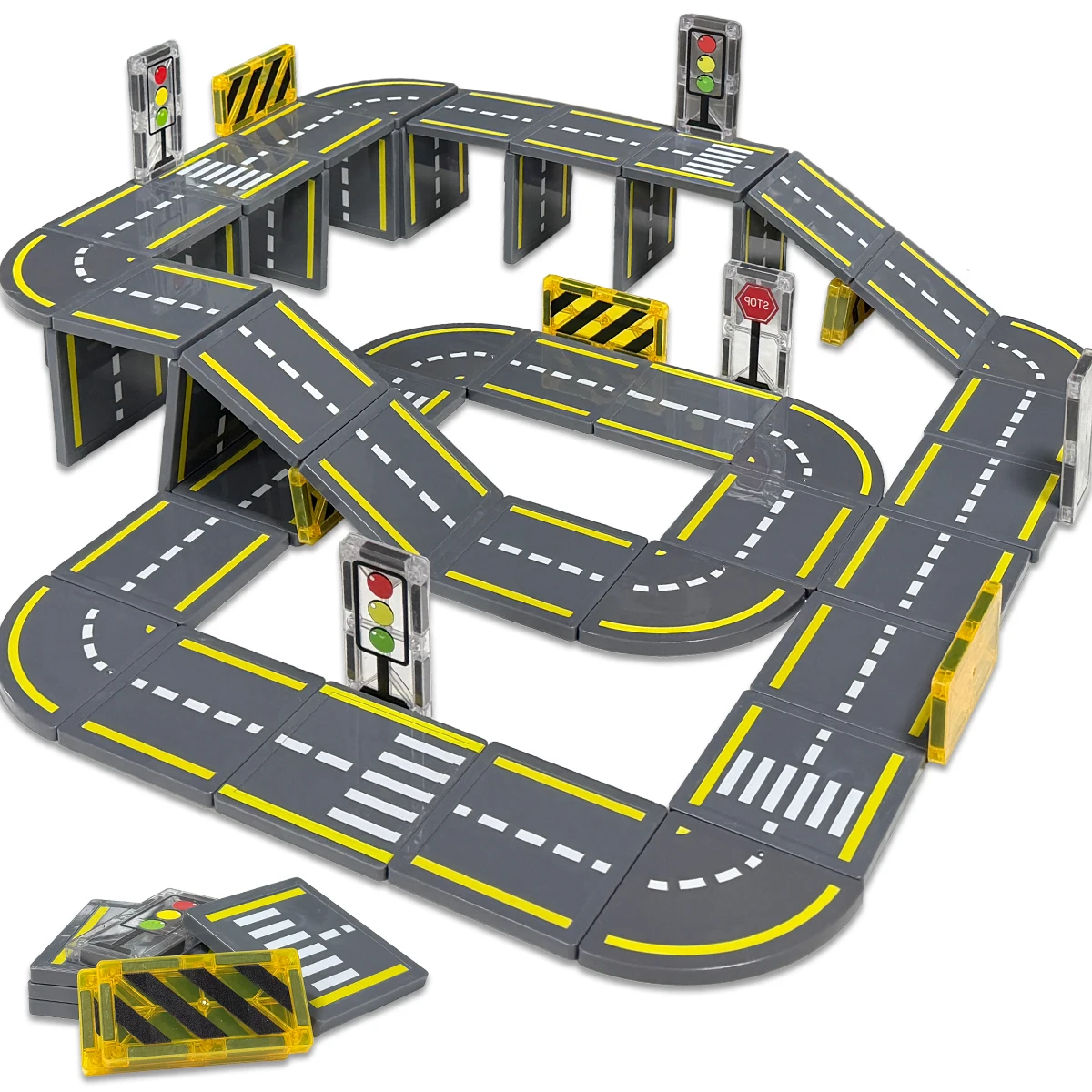 

Магнитный конструктор для строительства дорог, развивающие игрушки STEM, сенсорные конструкторы, обучающие дизайнерские магнитные игрушки