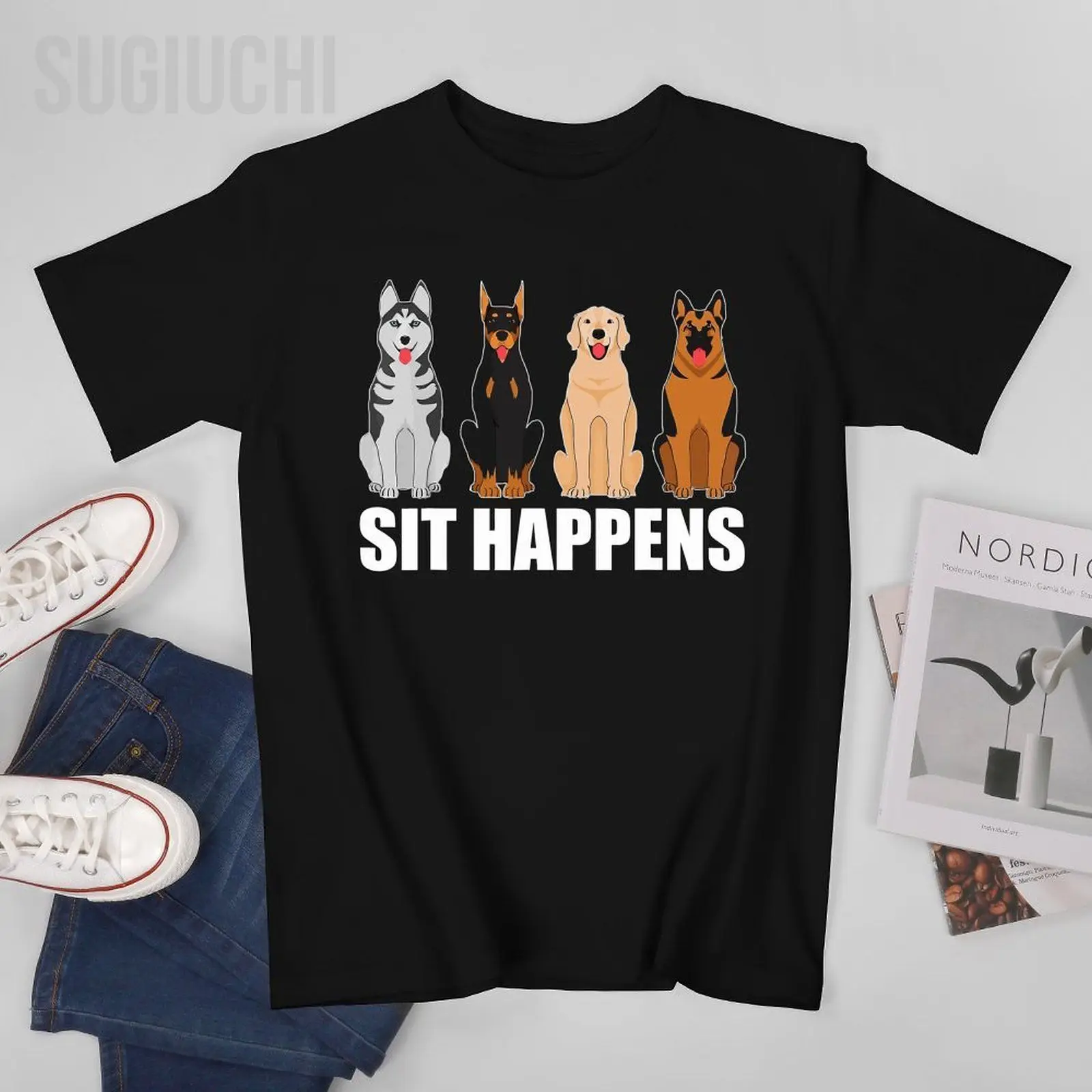 Unisex Men Dog Lover Saint Bernard German Shepherd Husky Huskies Malinois Labrador Doberman Dog Tshirt Tees T Shirts T-Shirt