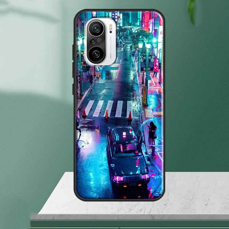 Neon Blue Cyberpunks Tokyo Street Case For POCO F5 X3 X4 X5 Pro C40 M4 M5s F3 F4 GT Cover For Xiaomi 13 12 Lite 11T 12T Pro