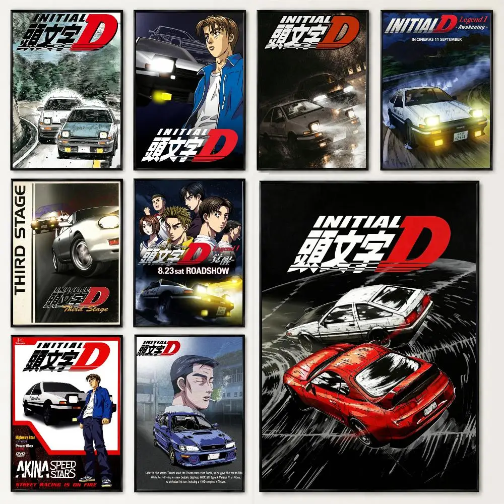 anime Initial D Fourth Stage1 Poster Poster HD Printing Soothing and Cream Style Home Decor for the Living Room Cafes Gift