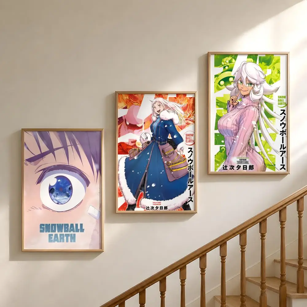 Manga S-Snowball E-Earth Tetsuo Yukio Poster Waterproof HD Modern Peel And Stick Wall Decor Bedroom Living Room Dorm Office