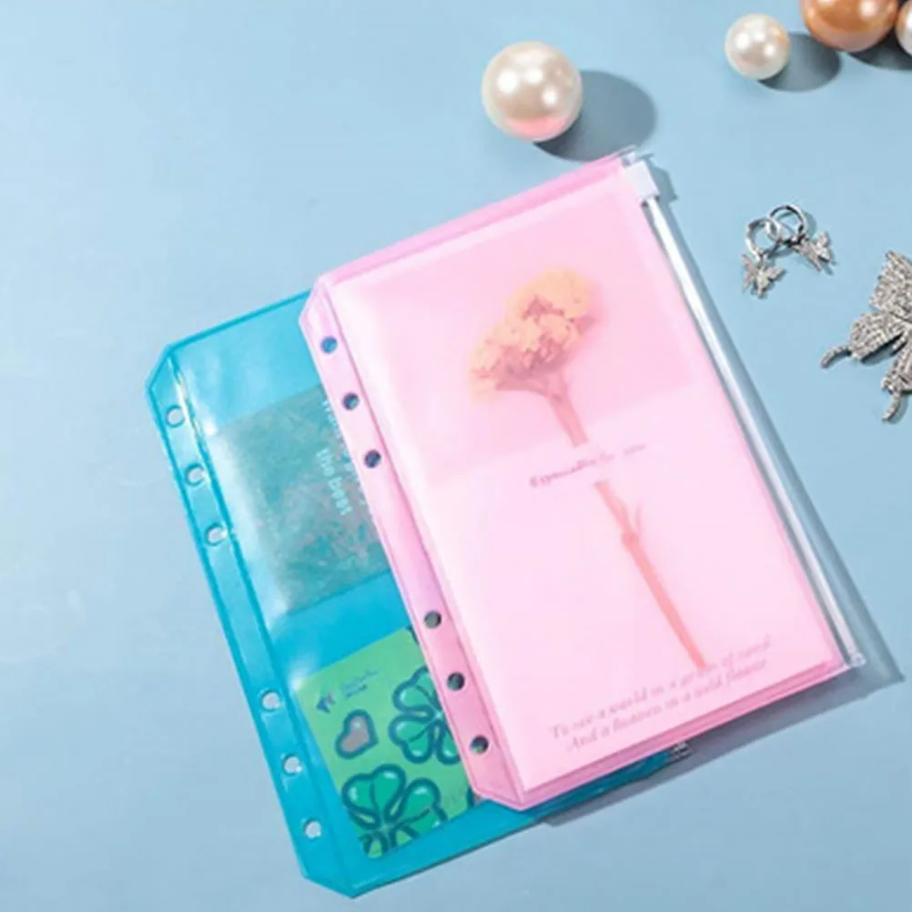 

PVC A6 Zipper Binder Pouches Waterproof Filing Folders Transparent Document ganizer Blinder Pockets Loose Leaf Bags