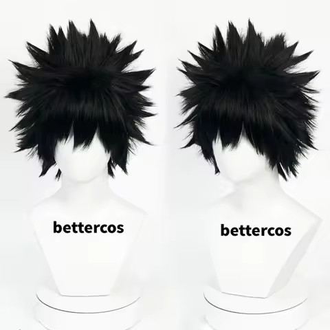 Dabi Cosplay Wig Anime Short Black Heat Resistant Synthetic Hair Party Wigs + Wig Cap