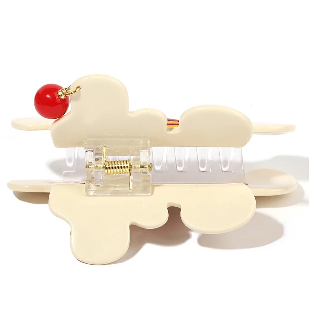 

Fashion Acetate White Circus Bear Shark Hair Clip Claw For Women New Geometric Crab Barrettes Hair Accessories Tool Gifts