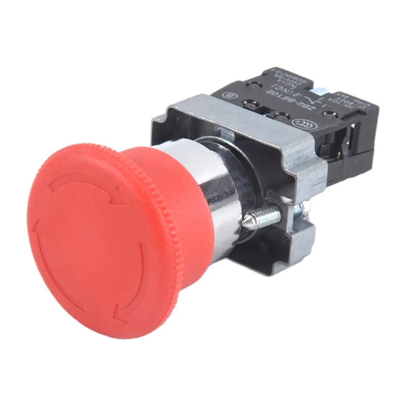 6Pack X(Emergency Stop Push Button Switch 22mm NC Red Mushroom 600V 10A ZB2-BE102C XB2-BS542X1