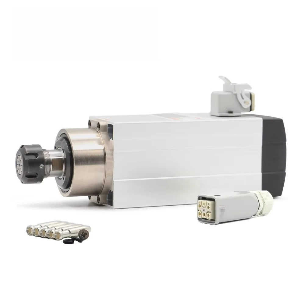

2.2kw ER25 air Cooled Spindle 220v/380v Without Flange 4pcs Ceramic Ball Bearigs CNC Wood Working Spindle Motor