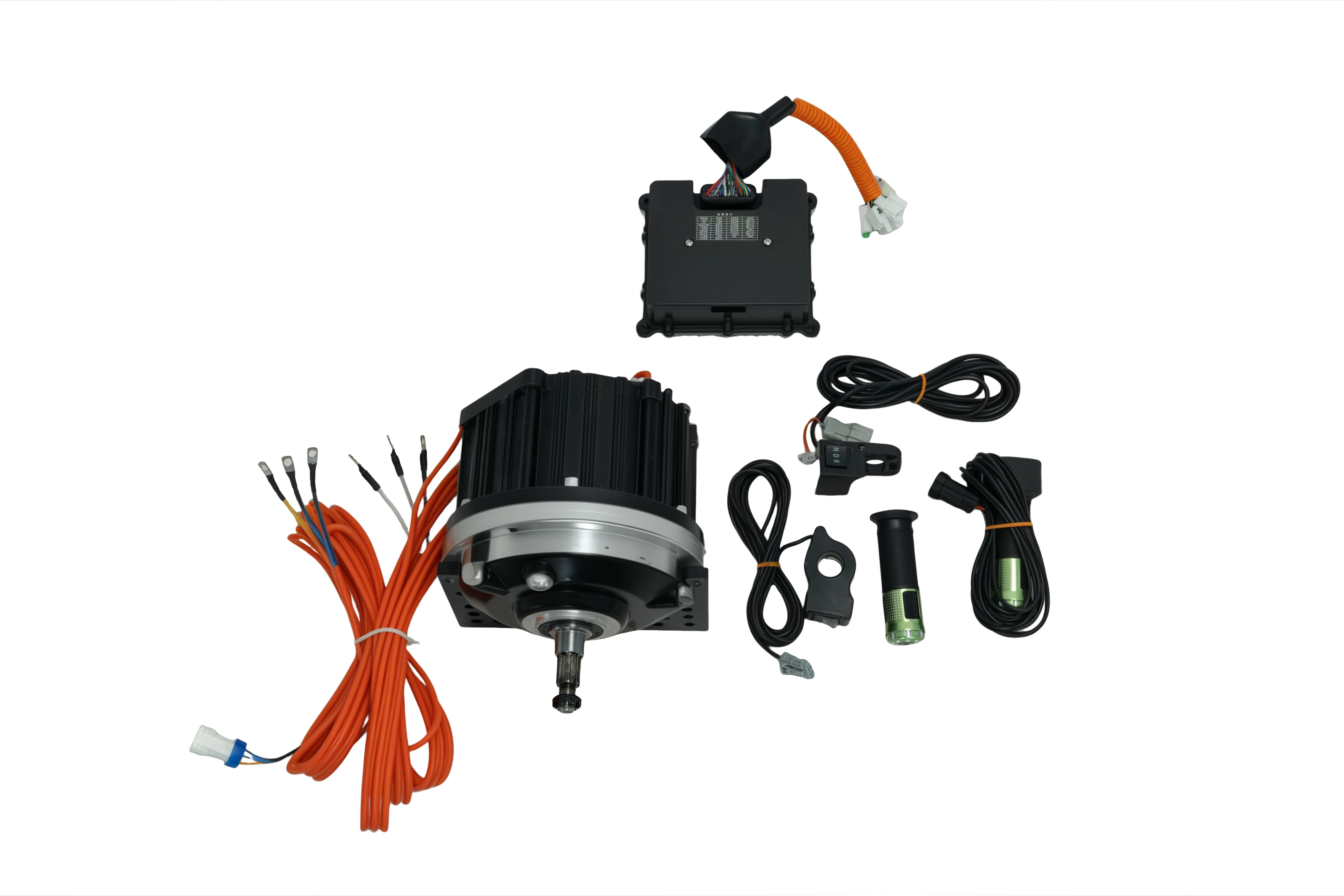 DATAI 72V3000W 6-Phase PMSM Planetary Geared Motor with External Spline and Mounting Plate for Vehicle Conversion