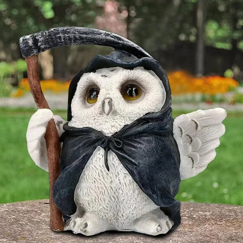 Reaper-Owl Resin Decoration Ornament Garden Patio Crafts Cute Ornament