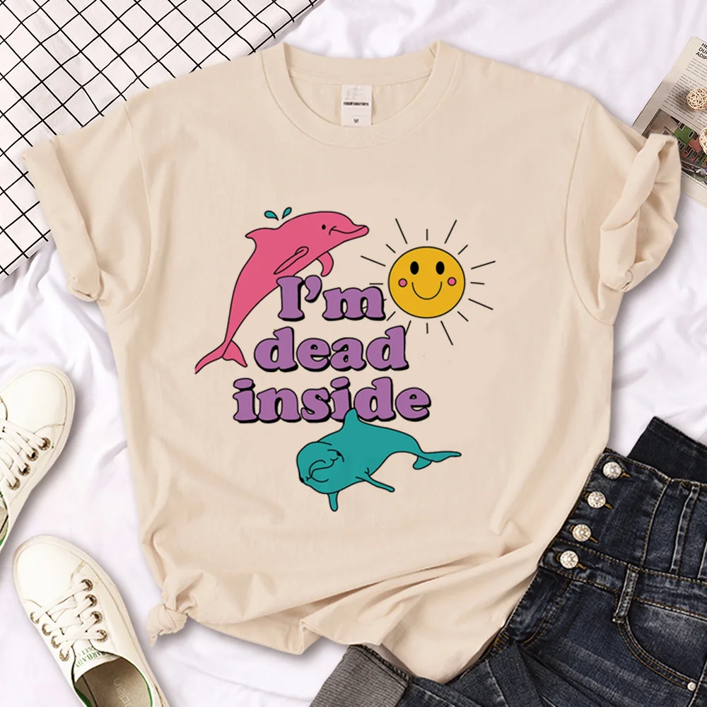 Dead Inside tshirt women designer streetwear comic t-shirts girl comic graphic funny clothes