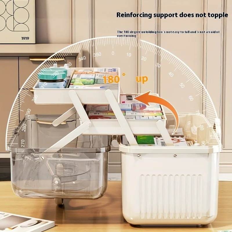 Smart Flip-Top Medicine Box! Visual Window + Multi-Layers. Easy-Carry Handle & Organized Storage. Keep Pills Sorted