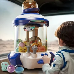 Children Claw Machine Toys Cartoon Space Rocket Crane Doll Machines with Lights Music Story Festival Birthday Toys Gift for Kids