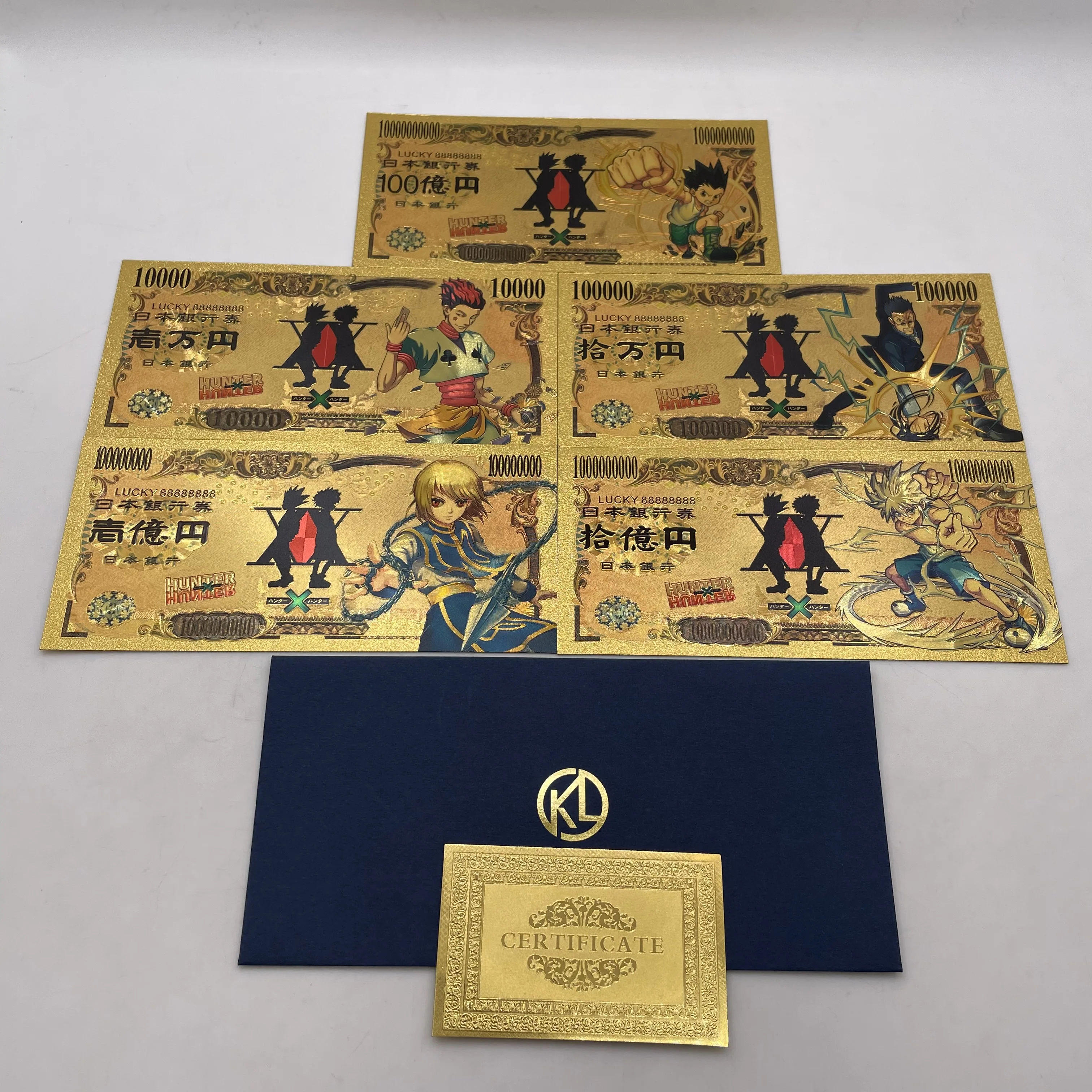 We Have More Manga Cards Japanese Anime HUNTER X HUNTER 10000 Yen Gold Banknotes for Souvenir Gifts and Collection