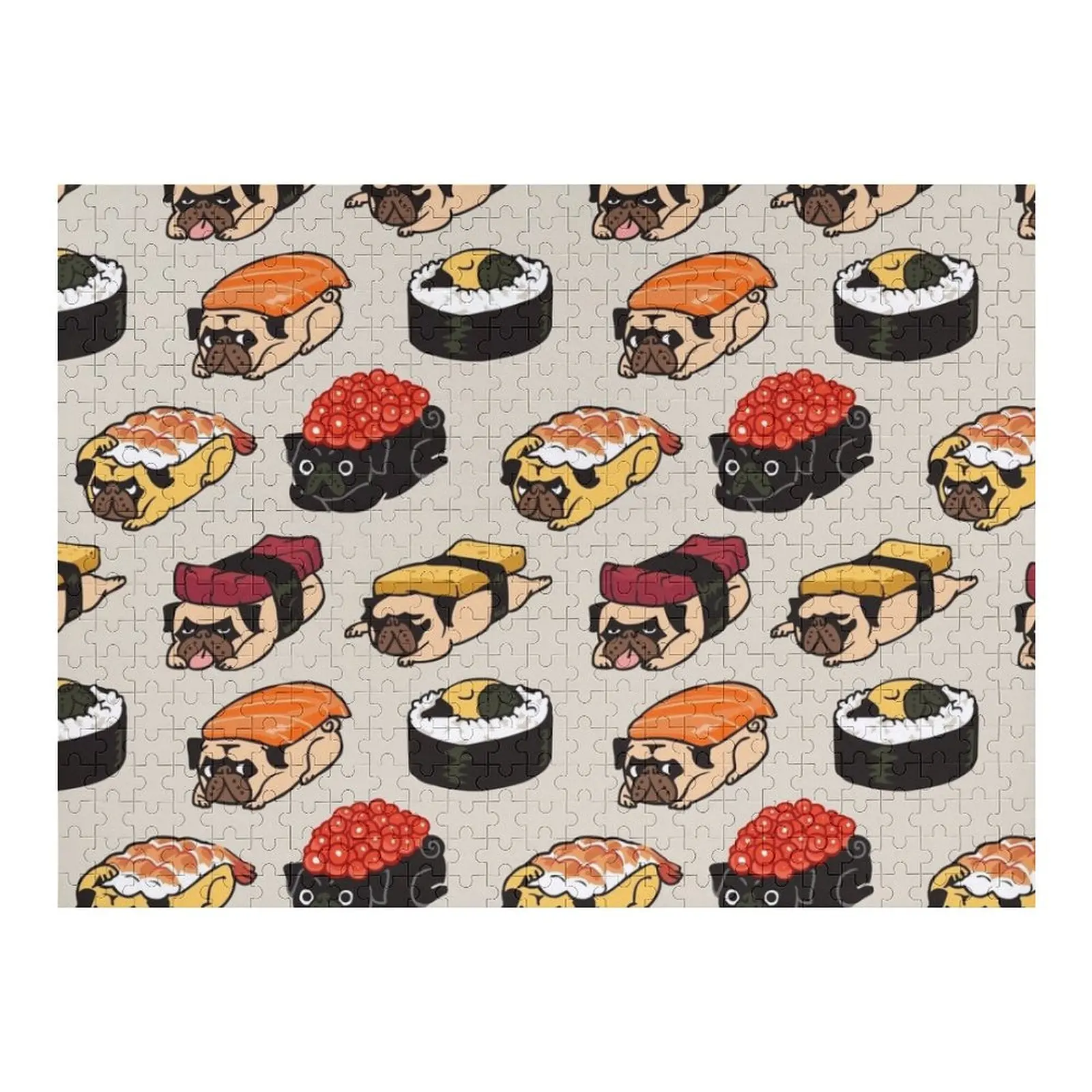 

Пазл для суши-мопса, деревянный пазл для взрослых, аниме, деревянный декор на заказ, головоломка с картинами