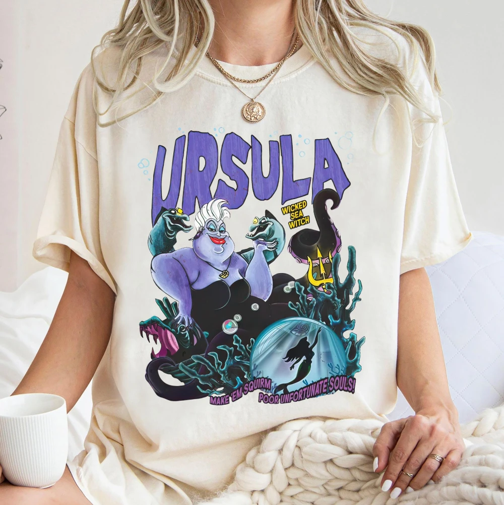

Disney villain Ursula T-shirt Little Mermaid Ursula sea witch T-shirt birthday gift T-shirt Couple streetwear crew neck T-shirt
