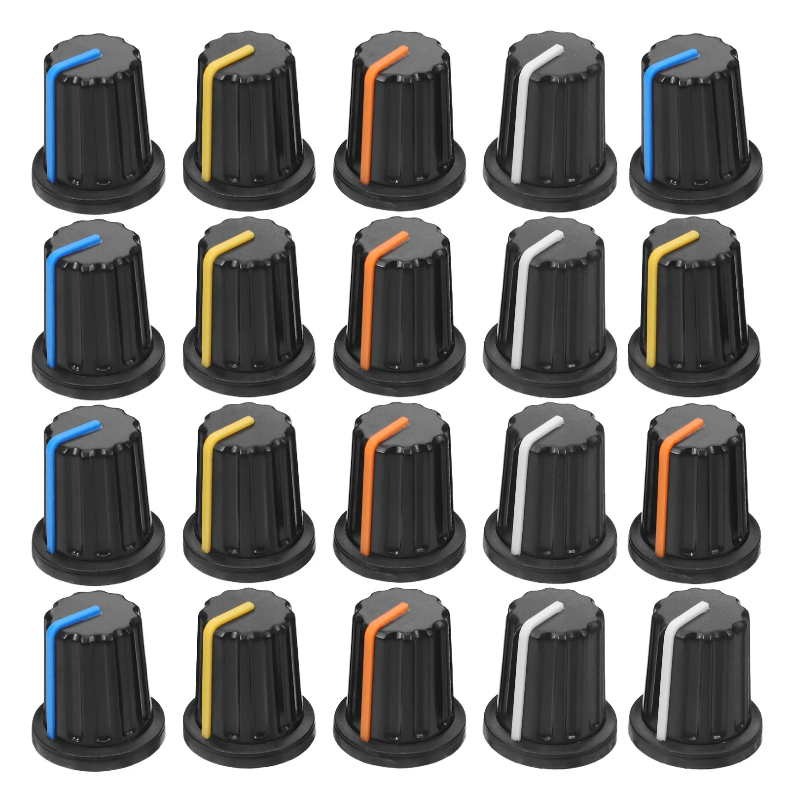 20Pcs Universal Semi-Shaft Volume Knob Plastic Potentiometer Control Knob for Dj Console Guitar Amp Speaker Encoder
